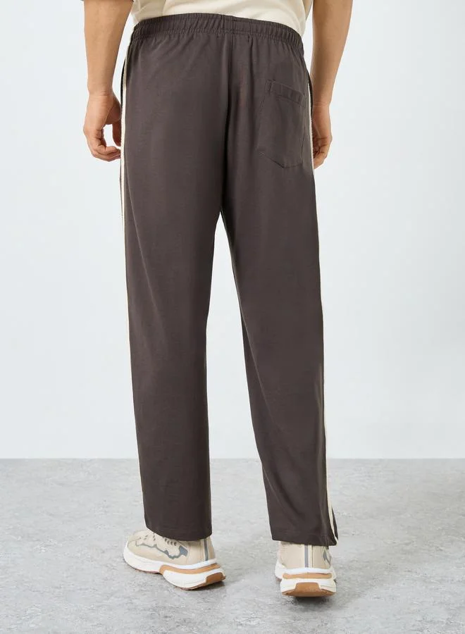 Styli  Men Brown Striped Relaxed Joggers for Men | Best Price UAE